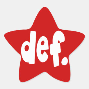 f. stjärnformat klistermärke