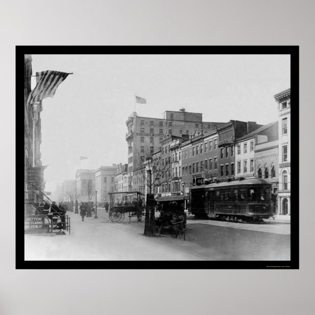 F Street i Washington, DC 1910 Poster (Framsidan)