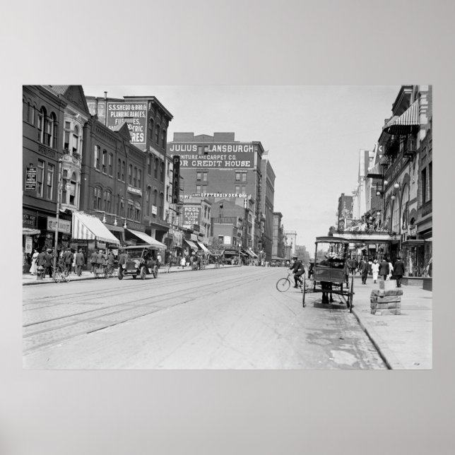 F Street, N.W. Washington D.C., 1915 Poster (Framsidan)