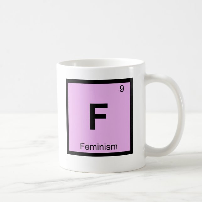 F - Symbol för feminismfilosofikemi Kaffemugg (Höger)