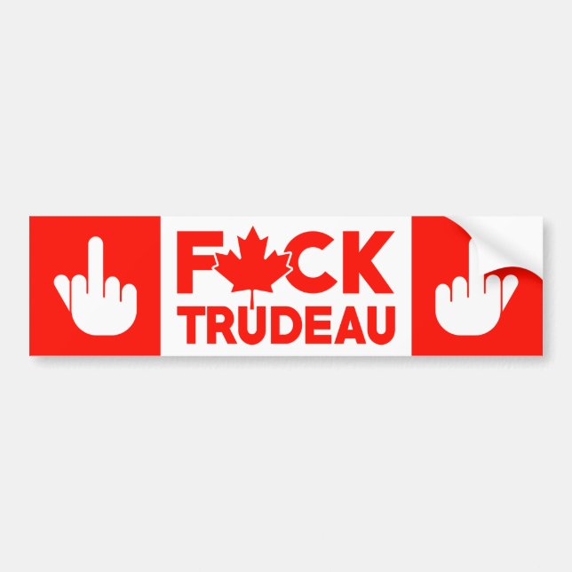 F Trudeau Canadian truckers Freedom Convoy Lastbil Bildekal (Framsidan)