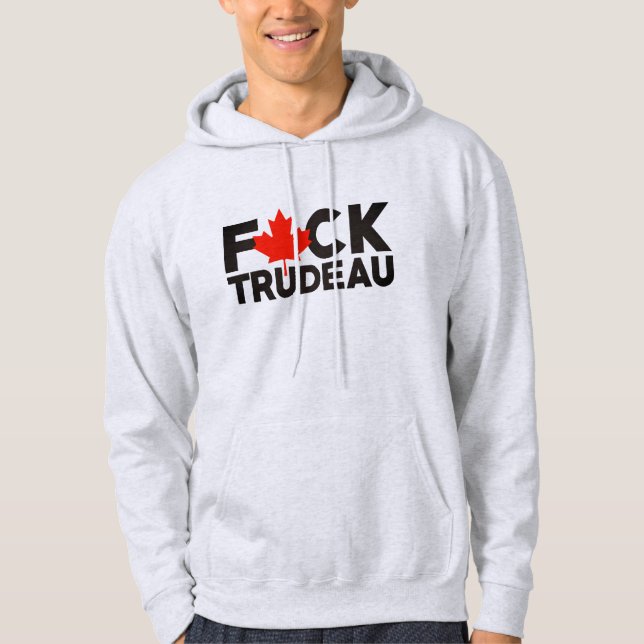 F Trudeau lustiga kanadensiska truckers anti Justi Hoodie (Framsida)
