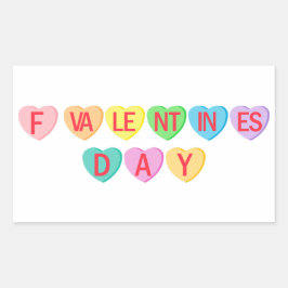 F VALENTINS DAG - Banderollen Candy Hearts Rektangulärt Klistermärke
