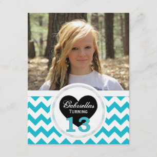 F&W 13th Birthday Chevron Skriv ut:Partiinbjudan Inbjudningar