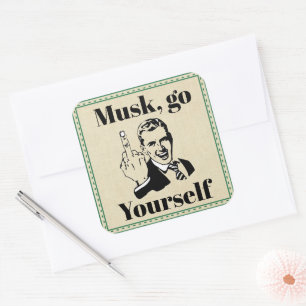 F You Musk Sticker Fyrkantigt Klistermärke