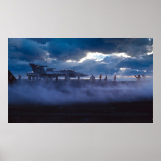 FA-18 Toppen Hornet på US Stennis-däck Poster