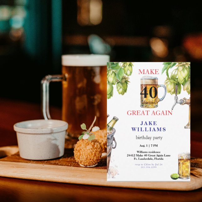 Få 40 att bli fantastiskt igen ölfödelsedagsfest inbjudningar (Skapare uppladdad)