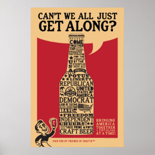 "Få Along" den politiska affischen Poster