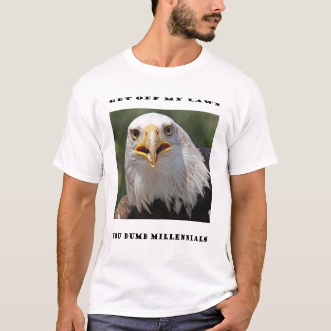 Få av min gräsmatta som du förstummar millennials t shirt (Framsida)