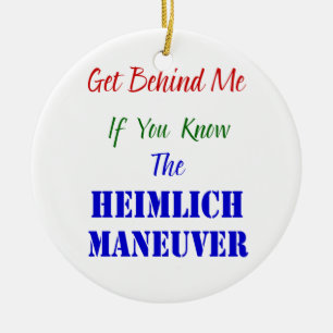Få bak mig, om du vet den Heimlich manövern Julgransprydnad Keramik