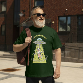Få bortförd Alien Cow UFO-design T Shirt
