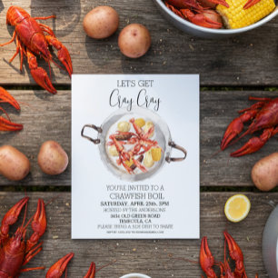 Få Cray Cray Crawfish Boil Skaldjur  Inbjudan 