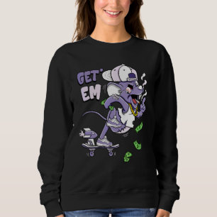 Få dem Rocket Skateboard Mus Ren Violett 11s T Shirt