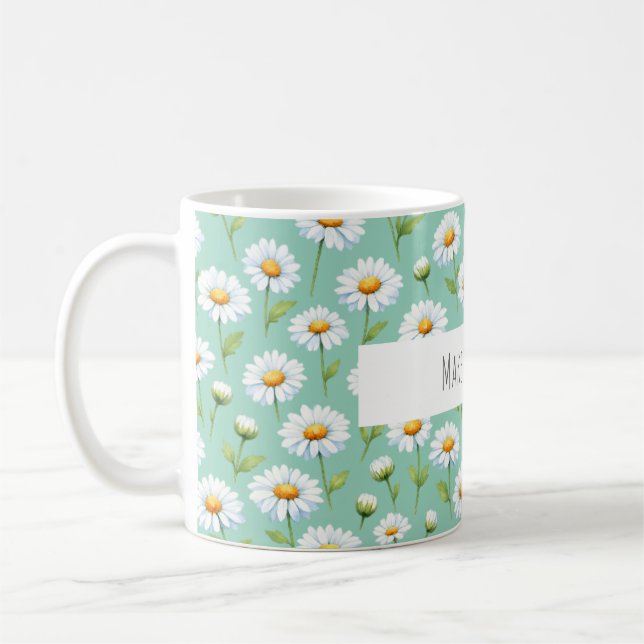 Få det att hända - akvarell tusenskönor kaffemugg (Vänster)