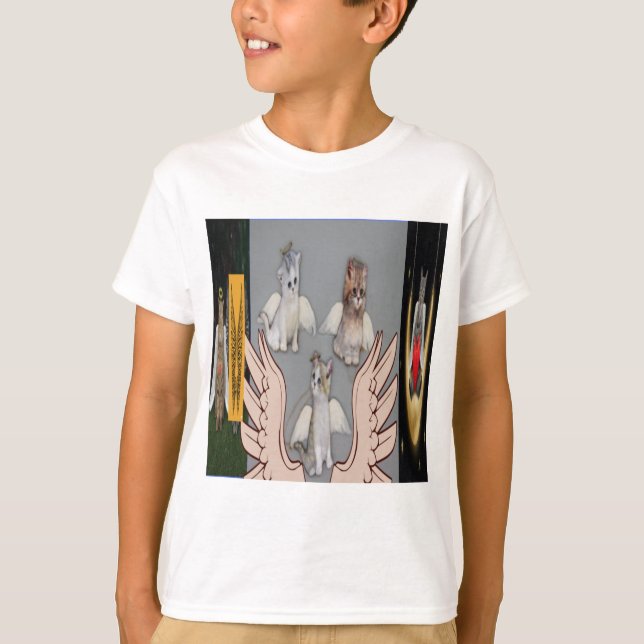 få dig att sikta som katt och ängel t shirt (Framsida)