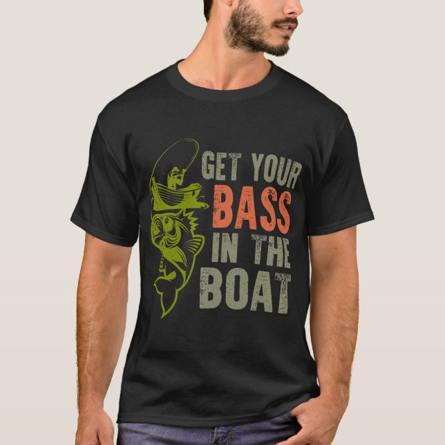 få din abborre i båten t shirt (Framsida)