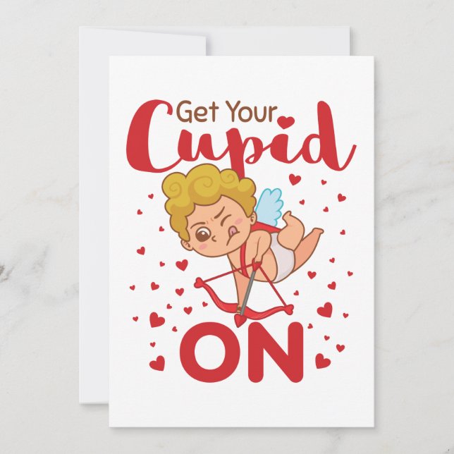 Få din Cupid på Alla hjärtans dag  Julkort (Framsida)