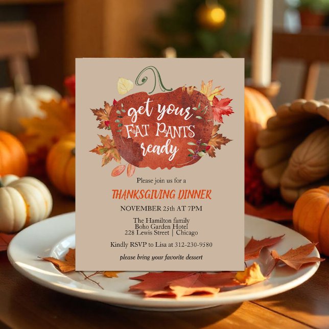 Få din feta byxor Thanksgiving Budget-inbjudan  (Skapare uppladdad)