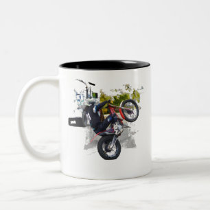 Få din gas på Motocross stuntcyklist Två-Tonad Mugg