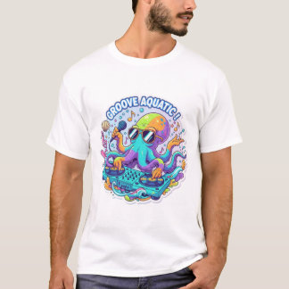 Få din Groove på med vår Funky Octopus DJ Tee! T Shirt