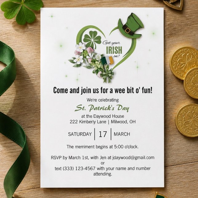 Få din irländska anda! Inbjudan till St. Patrick's (Skapare uppladdad)