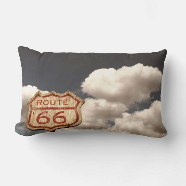 Få din kick på Route 66 Lumbarkudde (Framsida)