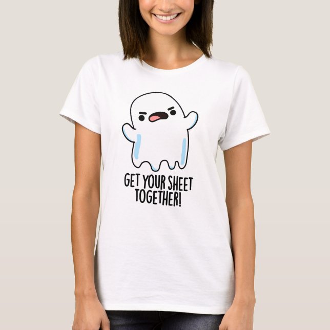 Få din plåt på plats Rolig spökpun  T Shirt (Framsida)