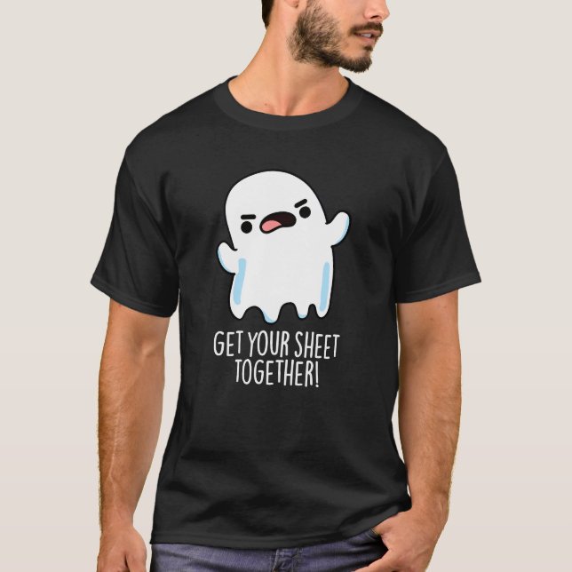 Få Din Sida Tillsammans Rolig Spök Puns Mörk BG T Shirt (Framsida)