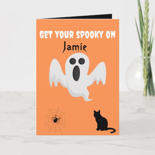 FÅ DIN SKRÄMMANDE STIL PÅ GHOST CUSTOM HALLOWEEN KORT (Framsida)