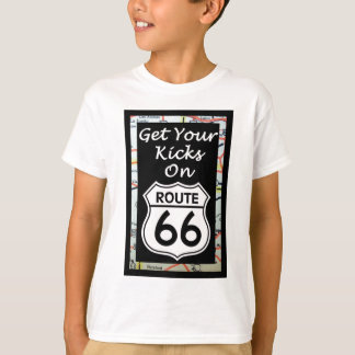 Få din sparkar på rutt 66 med kartan t-shirt