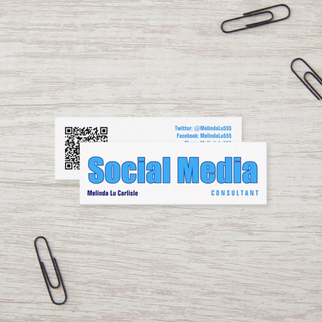 Få effekt socialt massmedia som konsulenten med QR Mini Visitkort (Fram/Back In Situ)