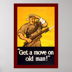 Få en flyttning på gamal man poster