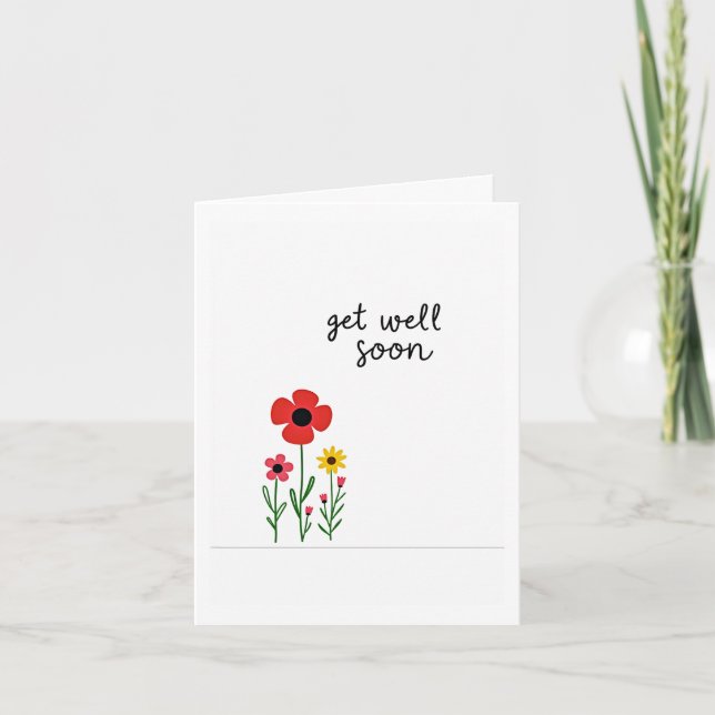 Få ett bra kort snart med blommor (Framsida)