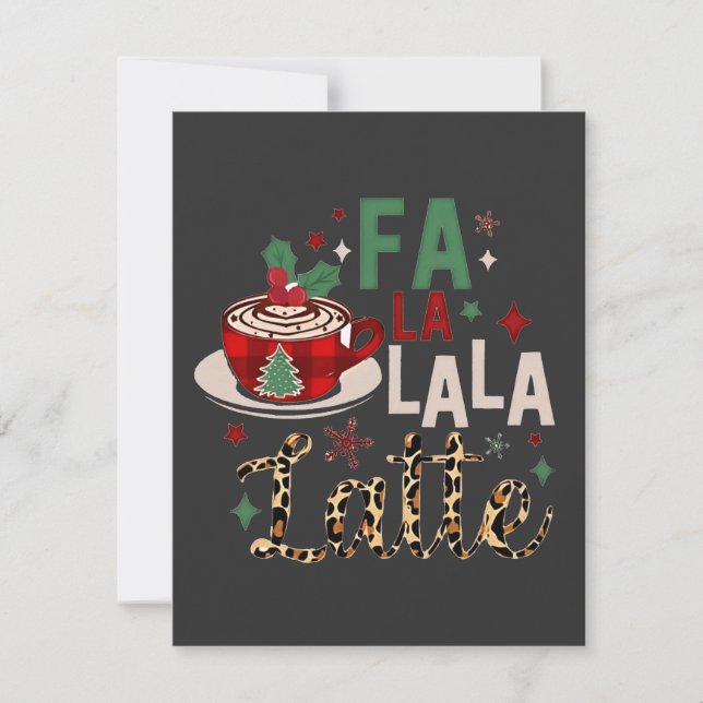 Fa Fa La La Latte Rolig Jul Santa Xmas  Anteckningskort (Framsida)