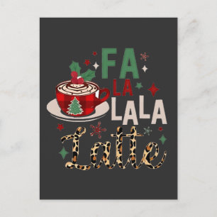 Fa Fa La La Latte Rolig Jul Santa Xmas Helg Vykort