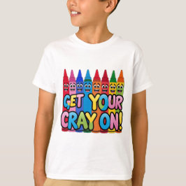 Få fart på Crayon! Lycklig Tecknad Kritor Art T Shirt