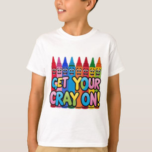 Få fart på Crayon! Lycklig Tecknad Kritor Art T Shirt