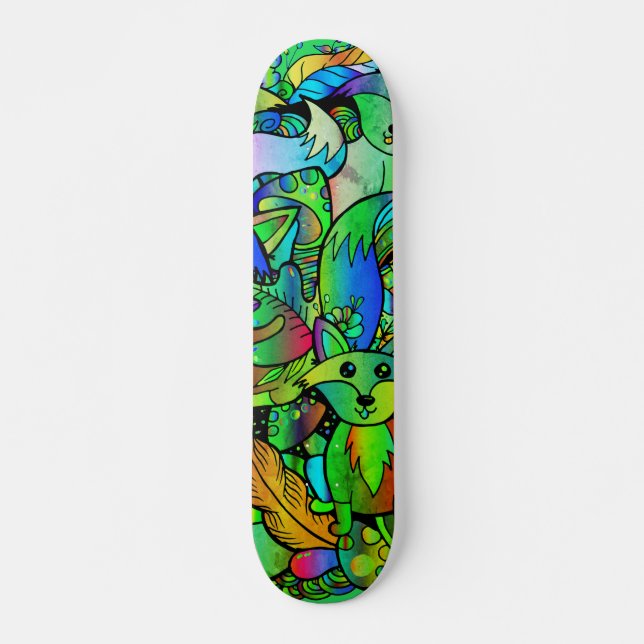Få Foxigt Grönt Mini Skateboard Bräda 18,5 Cm (Framsida)