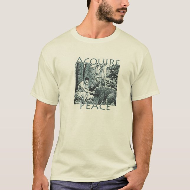 Få fred - St.-Seraphim av Sarov och uthärda Tee Shirt (Framsida)