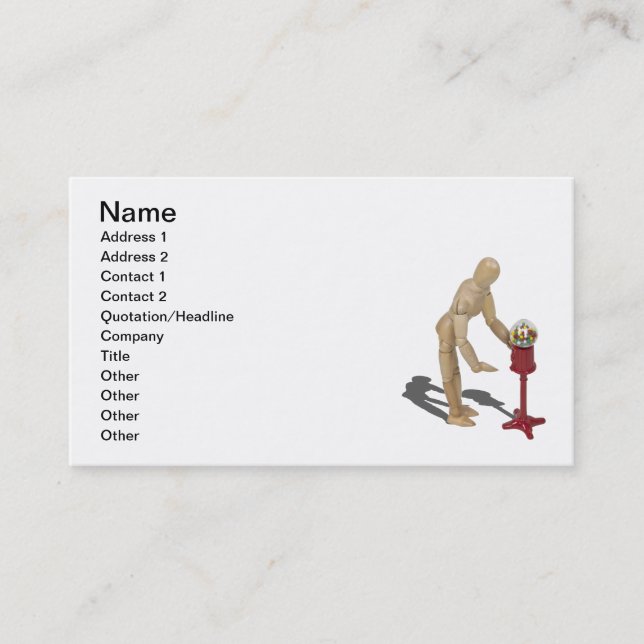 Få Gumball från utmatare Visitkort (Framsida)