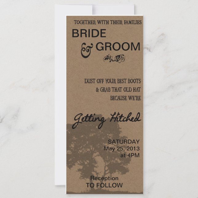 Få Hitched inbjudan (Framsida)