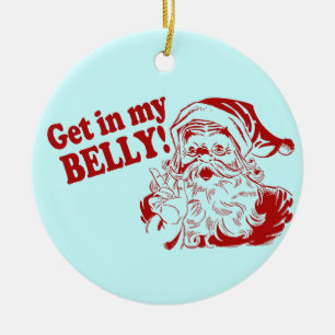 Få i min buk - Santa Julgransprydnad Keramik