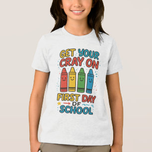 Få igång din krita på första skoldagen tjejtröjor t shirt