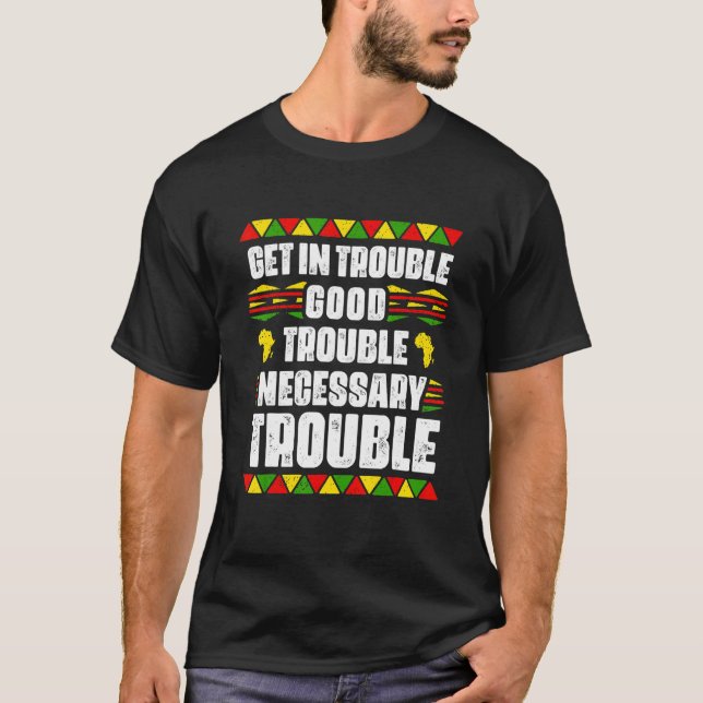 Få in det problemlösliga svarta Pridet i Afrika so T Shirt (Framsida)