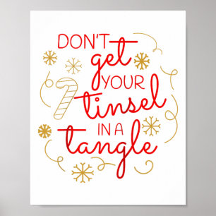 Få Inte Din Glittertråd I En Trassel Jul Raglan Poster