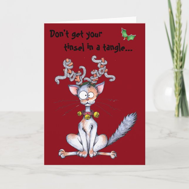 Få inte ditt glitter i en tova! Helgdag Helgkort (Framsida)