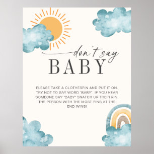 Få Inte Säg Bebis Baby Shower Solsken Spelet Poster