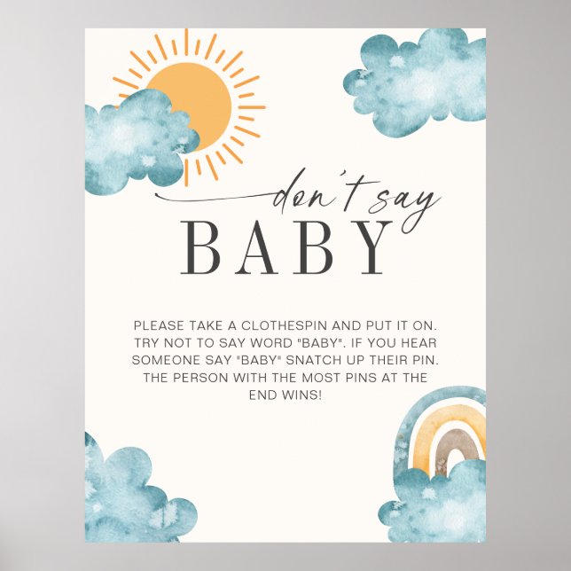 Få Inte Säg Bebis | Baby Shower Solsken Spelet Poster (Framsidan)
