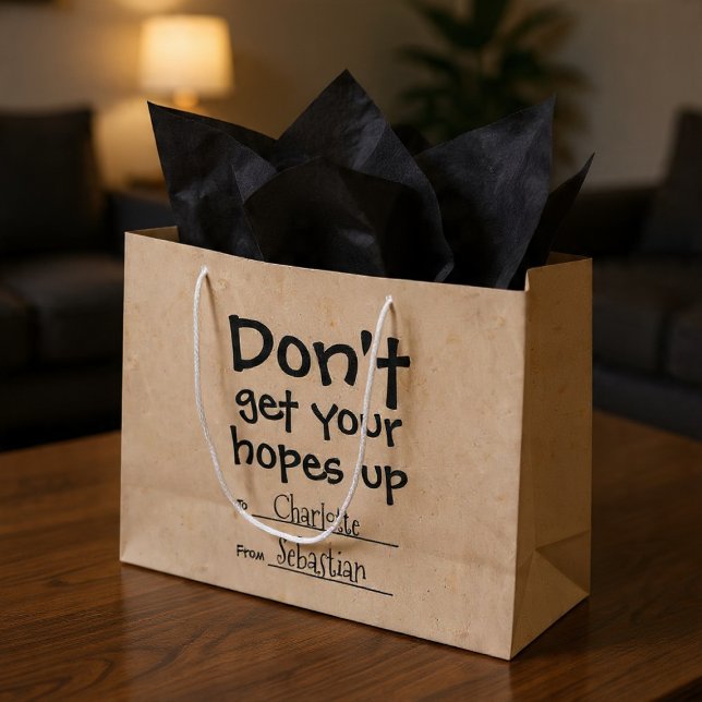 Få inte upp dina förhoppningar Humor (Dont Get Your Hopes Up Humor Large Gift Bag by RIcaso. Ideal for birthday, Christmas, anniversaries )