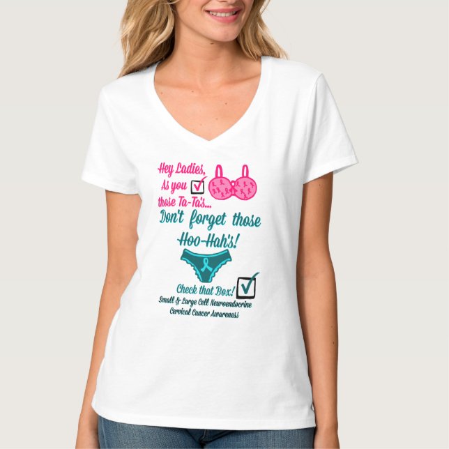 Få kontrollerad! Kvinnlig cancermedvetenhet! 2 Tee Shirt (Framsida)